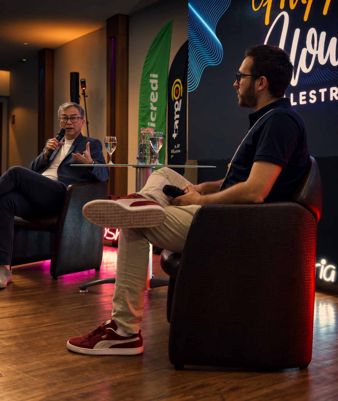 José durante o happy hour palestra em Manaus.